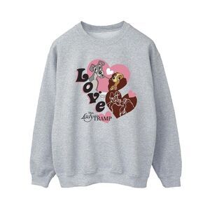 Lady And The Tramp Womens/Ladies Spaghetti Love Sweatshirt / Sport Grey